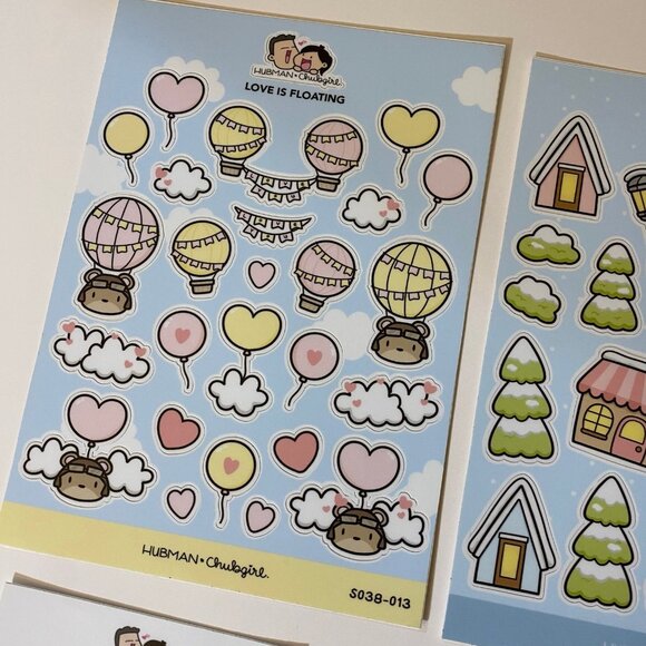 Hubman And Chubgirl Stickers Set Winter Camera Panda Rainbows Love Is Floating - Picture 2 of 6